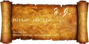 Hirter Júlia névjegykártya